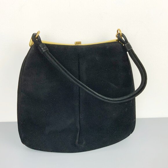Vintage Coblentz Original Black Perma Suede Evening Bag Purse - Picture 9 of 16